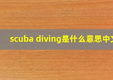 scuba diving是什么意思中文